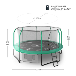Батут UNIX line Supreme Game 14 ft (green) TRUSUG14GR