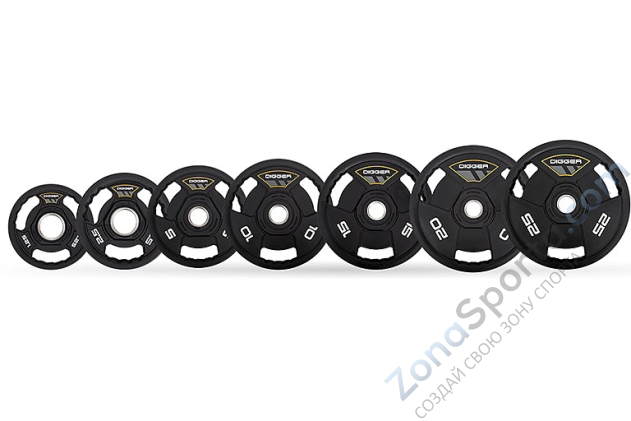 Диск олимпийский полиуретановый Hasttings HD51C3A-2,5 3-х хватовый 2,5 кг