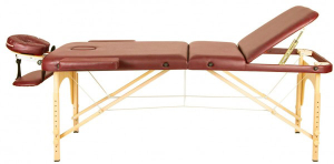 Массажный стол Atlas Sport 70 см складной 3-с деревянный (бургунди)