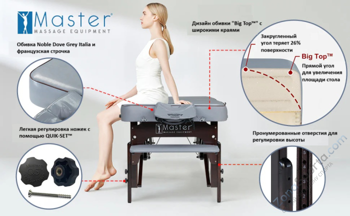 Массажный стол складной Master Montour LX (76 см)широкий
