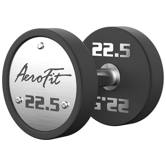 Набор полиуретановых гантелей AeroFit, 2,5-25 кг, 10 пар, шаг 2,5 кг