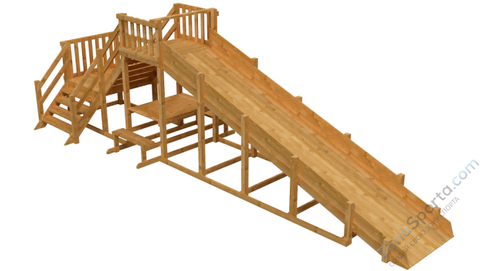 Зимняя деревянная заливная горка Ледянка 2 (пропитка)